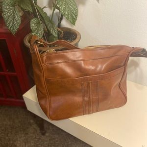 Leather weekender bag